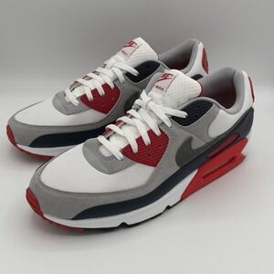 Size 15 Nike Air Max 90 USA Smoke Grey Navy Red Sneakers DM0029-005